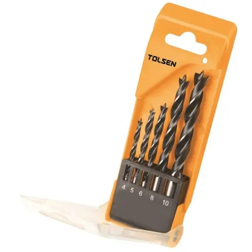 Produs premium - Set Tolsen de 5 burghie pentru lemn 4-10 mm