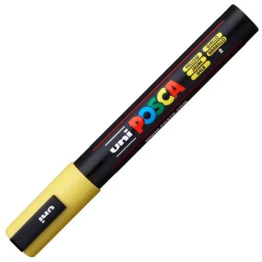 Marker Posca PC-5M varf rotund, 1.8 - 2.5 mm, Galben | Lansare