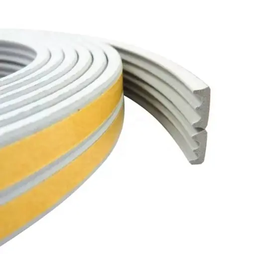 Noutate în gamă - Cheder autoadeziv, profil E, etansare usi si ferestre, 9 mm x 4 mm x 6 m, Gri