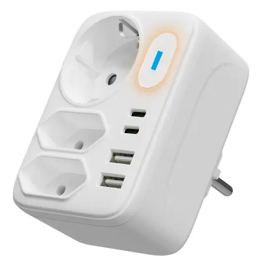 Adaptor Priza Gelux cu 7 conexiuni si intrerupator | Ultima lansare