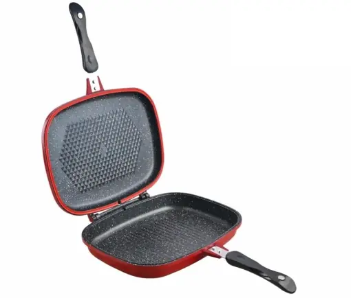 Tigaie dubla pentru gatit din aluminiu, Cooking by Heinner, 32x24x7.5 cm, rosie - Oferta zilei