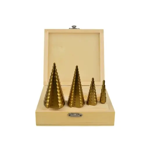 Calitate profesională | Set 4 freze conice pentru metal, 4 - 39 mm