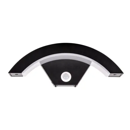 Aplica LED exterior Detrit, 24W, lumina neutra 4000K, 1200lm, cu senzor miscare, IP54, negru mat - Reducere exclusivă