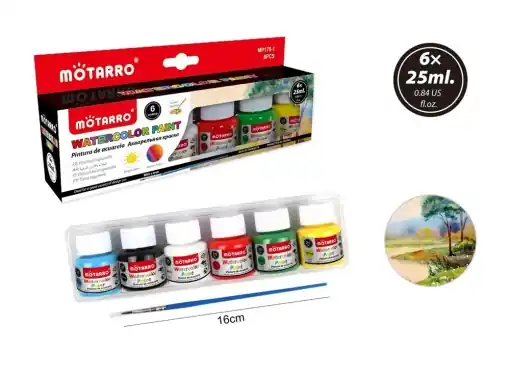 Economisește - Set 6 acuarele, 25 ml, pensula inclusa