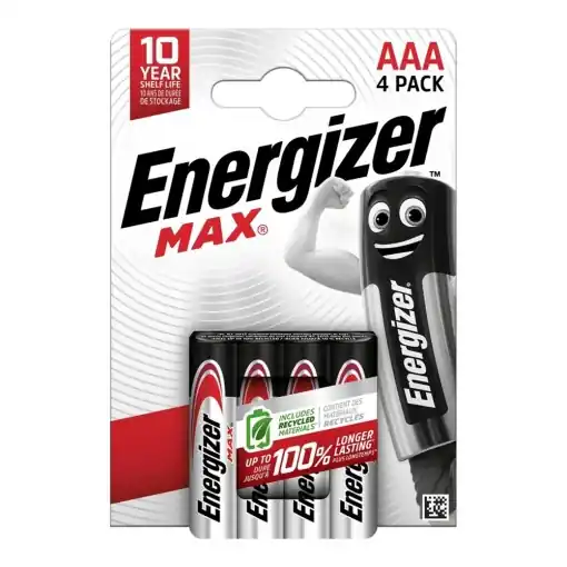 Preț excelent | Set 4 baterii, AAA, LR03, 1.5V, Energizer Max