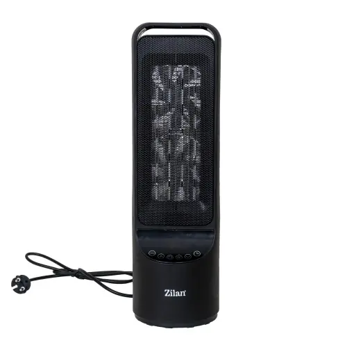 Aeroterma turn, ceramica, 2000 W, 2 trepte incalzire, cu oscilatie, display LED, telecomanda, ZLN-2052, Zilan, Negru - Direct de la producător