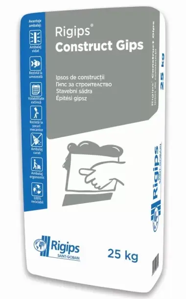 Ipsos de constructii Rigips Construct Gips, interior, 25 kg | Se încheie curând