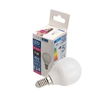 Profită acum - Bec LED 7W E14 Sferic 3000K Lednex