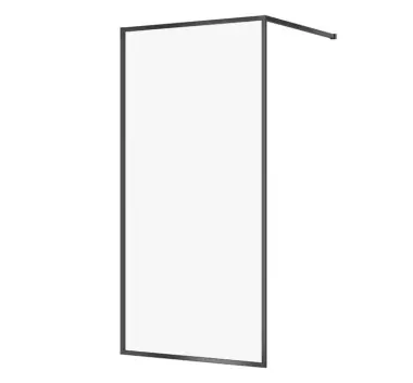 Direct din fabrică - Perete de dus Walk In Cersanit Larga 100x200, sticla transparenta 6mm, protectie cleanpro, profil negru, S932-139