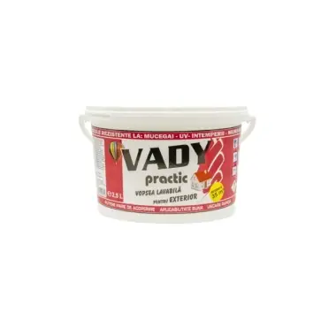 Vopsea lavabila pentru exterior Vady Practic, alb, 2,5l | Super preț