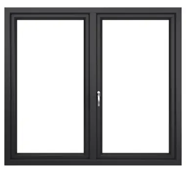 Fereastra PVC gri antracit 116x116cm, fixa+dubla deschidere, 4 camere, dreapta - Produs premium