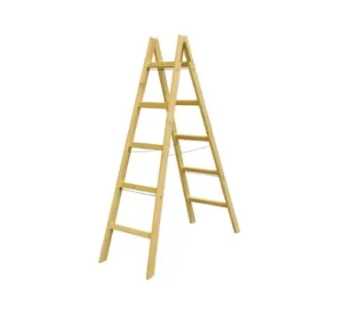 Plată sigură | Scara dubla din lemn 2X5 trepte 2M 40020000