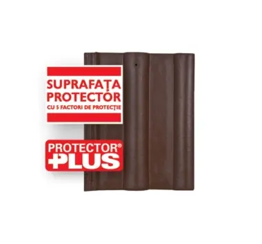 Tigla de beton Bramac Alpina Clasic 1/1 maro suprafata Protector Plus - Preț bun