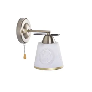 Stoc pe terminate - Aplica Klausen ALBA AP1 1XE27 15W LY-3184, interior, culoare bronz antic, maro, abajur alb, auriu