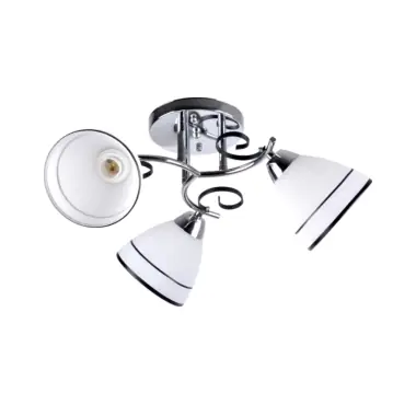 Lustra Klausen NERO 3 3XE27 15W LY-3193, interior, culoare crom, abajur alb, negru | Reducere mare