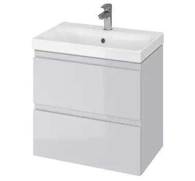 Masca cu lavoar Cersanit 980 Moduo slim 60cm, gri, suspendat, 2 sertare, soft close, S801-226-DSM - Plată securizată
