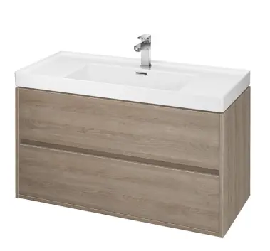 Masca pentru lavoar Cersanit Crea 100cm, stejar, 2 sertare, soft close, montat, S924-011 - Ultima lansare