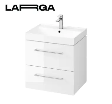 Lansare recentă - Masca pentru lavoar Cersanit Larga 60cm, alb, 2 sertare, soft close, montat, S932-070