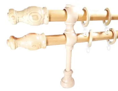 Galerie dubla din lemn, Norvegia, diametru 28 mm, pin, 120 cm, accesorii incluse - Comandă acum