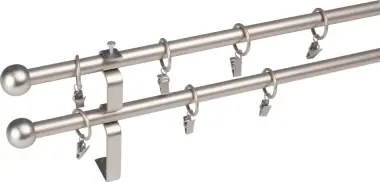 Economisește acum | Galerie metalica dubla, diametru 19 mm, Australia, crom mat, 160 cm, accesorii incluse