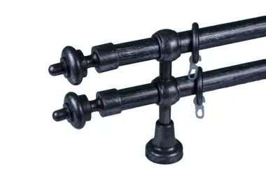 Preț bun | Galerie plastic dubla, diametru 28 mm, Innovatie Mare, antracit-argint, 160 cm, accesorii incluse