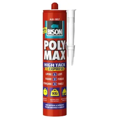 Adeziv rapid BISON Poly Max High Tack Express, 440g, alb, 428980 | Reducere specială
