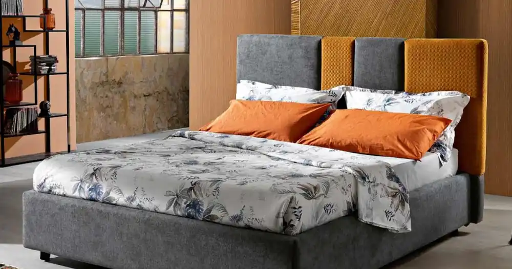 Pat dublu tapițat modern, cu pliuri sau design matlasat - Thomas - Ofertă exclusivă