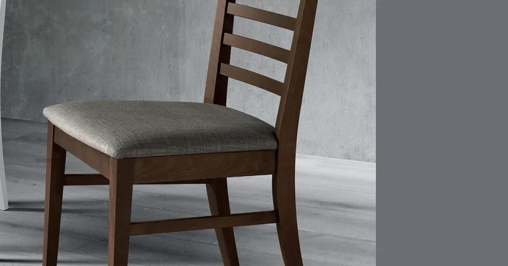 Scaun de bucatarie din lemn si scaun din stofa de design italian - Jeanine | Ofertă avantajoasă